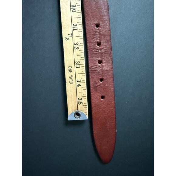 Soho Design Group Leather Belt Brown Size L Made In Italy Silver Buckle Career - Picture 8 of 9